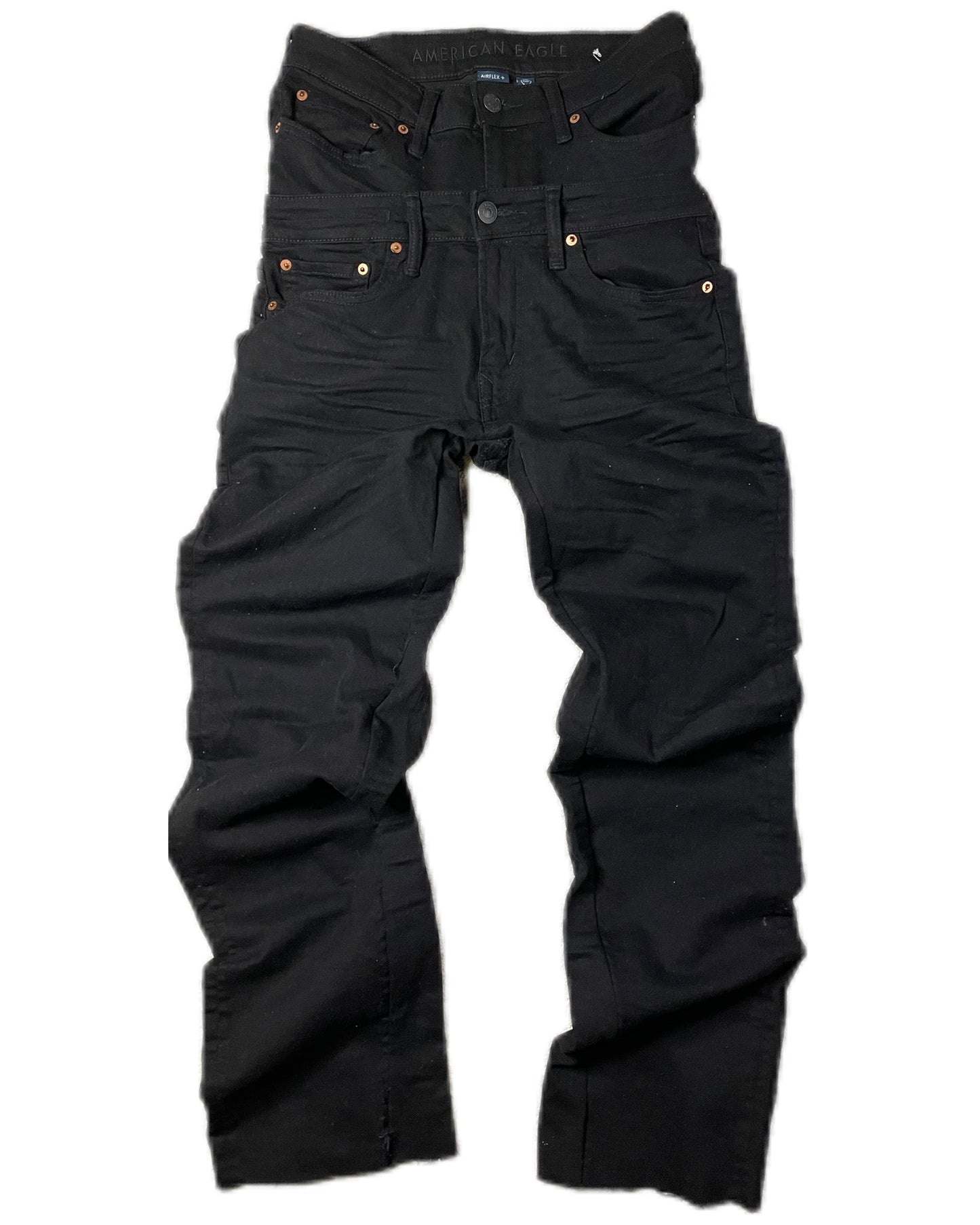 CHARCOAL DOUBLE WAIST DENIM