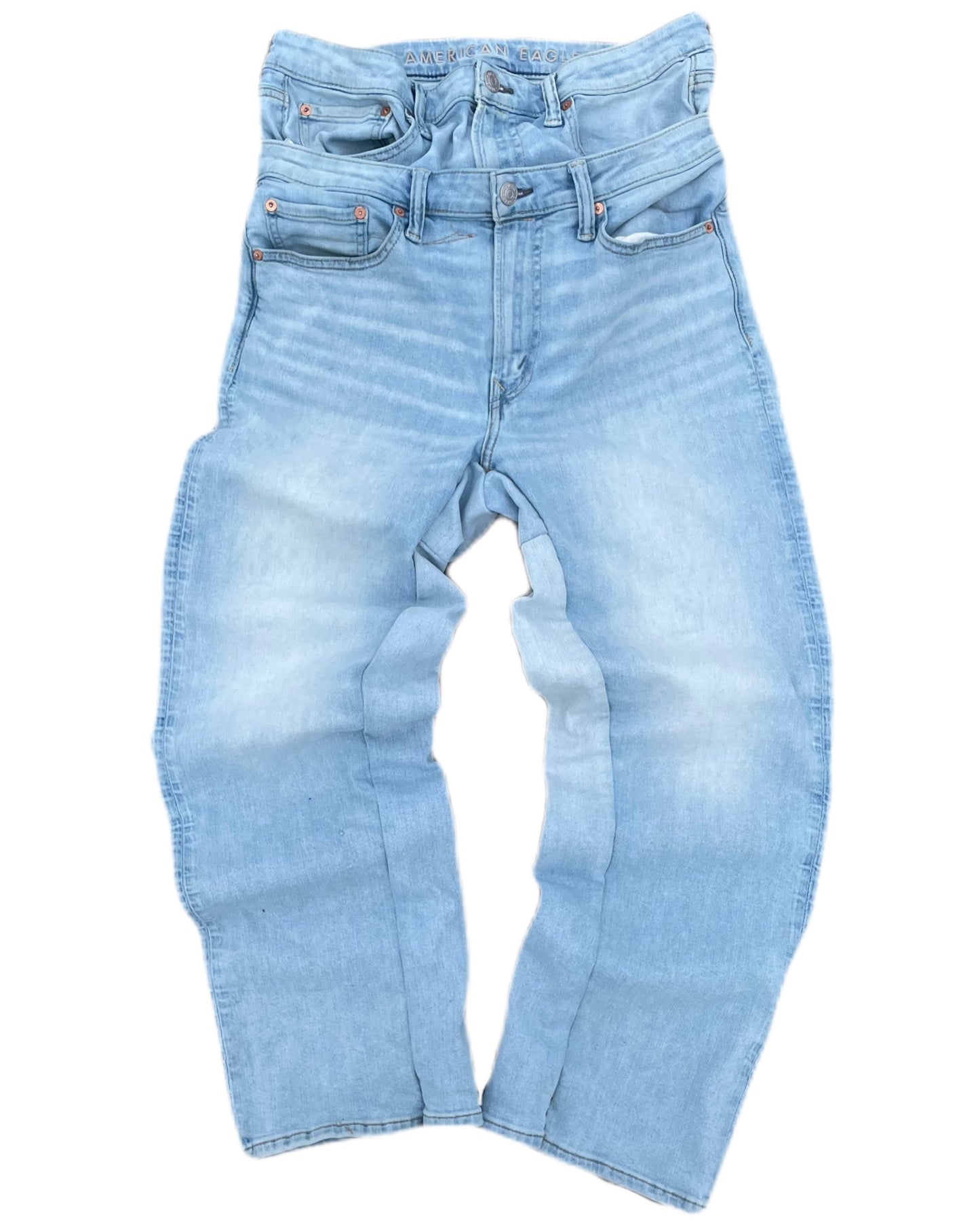 ICE BLUE DOUBLE WAIST DENIM